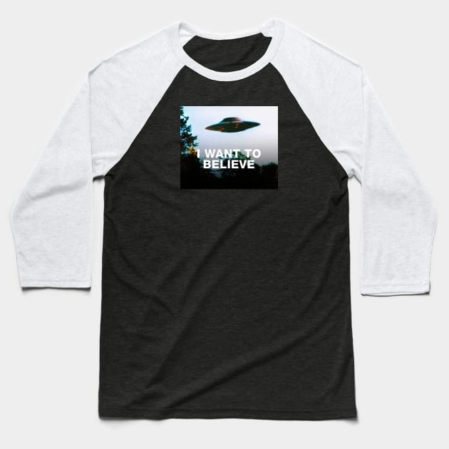 I want to believe. Original The X-Files poster Baseball T-Shirt by Synthwave1950